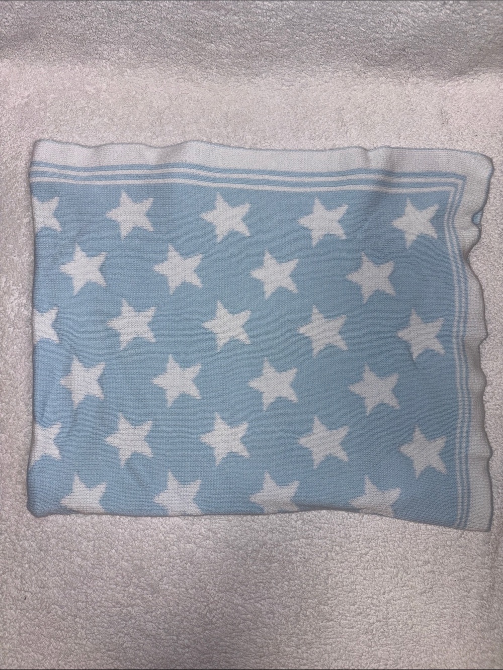 Baby mode Baby Boys Reversible Stars Knit receiving Blanket